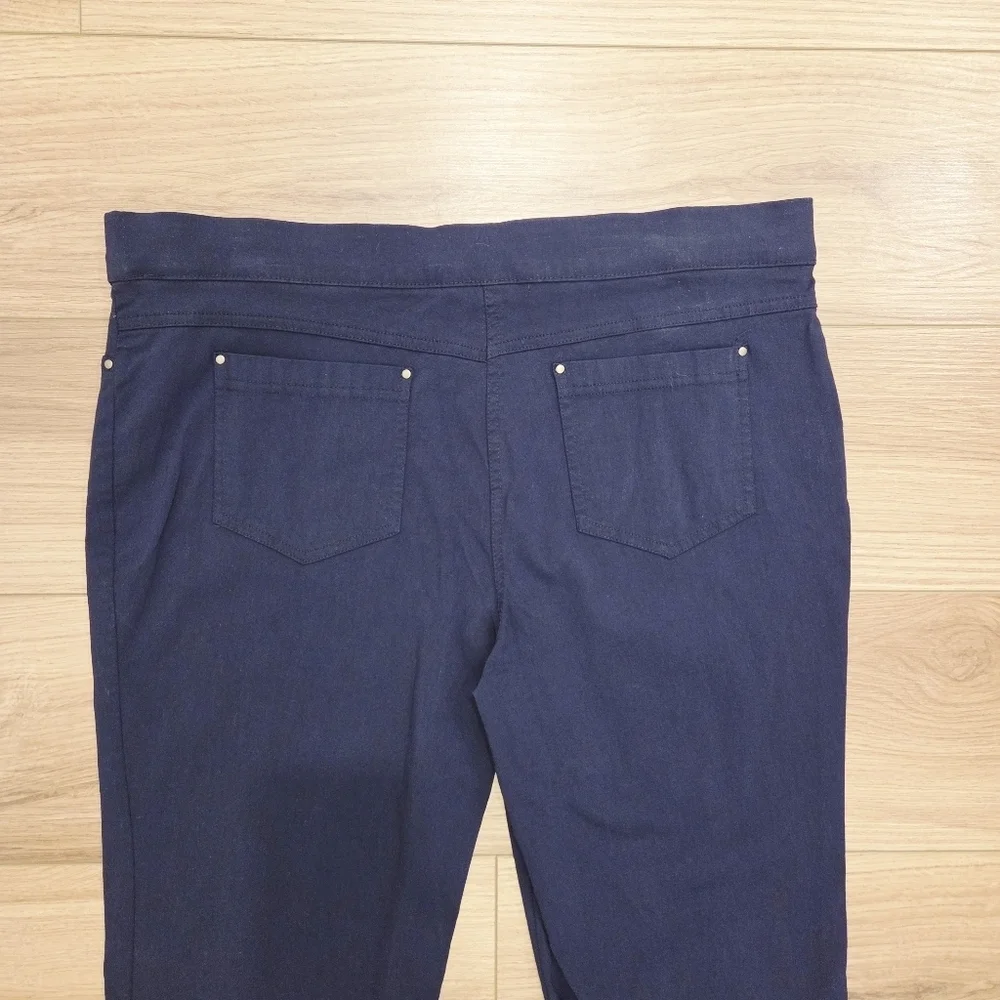 89th & Madison Navy Blue Pull On Elastic Waist Dress Pants Size XL - Picture 3 of 5